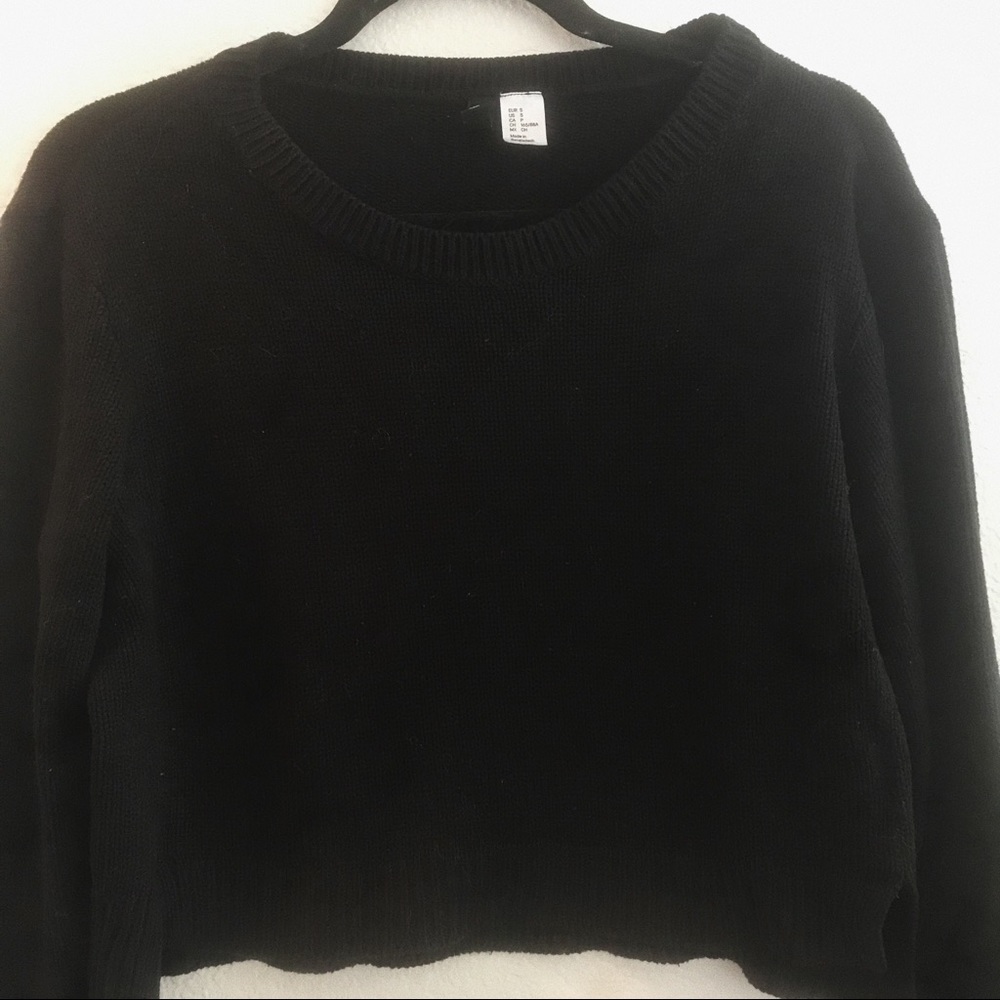 H&M crop basic long sleeve sweater